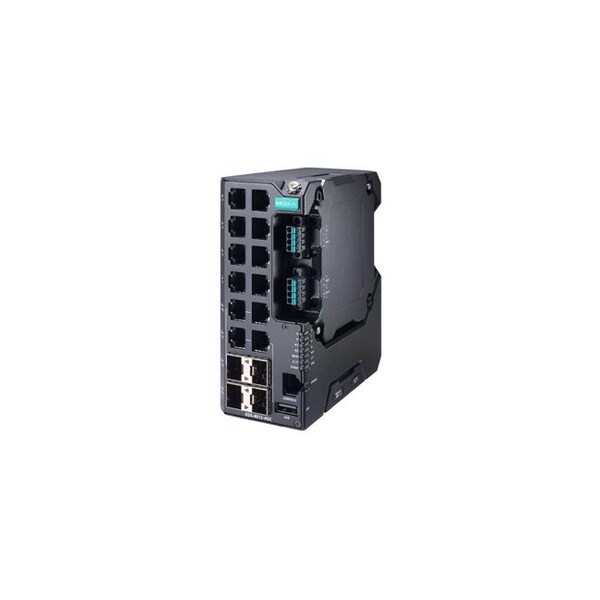 Moxa Managed Gigabit Ethernet switch with 8 10/100BaseTX ports, 4 10/100/1000BaseT - EDS-4012-4GC-HV-T