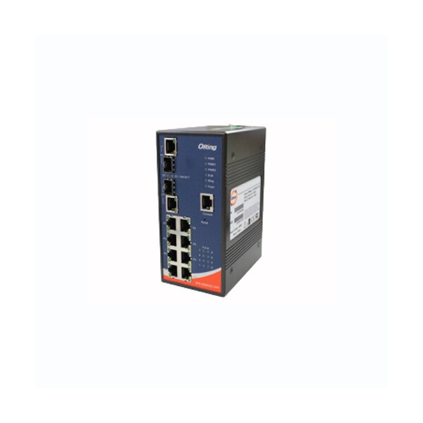 Oring Networking 8x 10/100TX RJ-45 PoE at 15.4Watts + 2x Gigabit Combo SFP/RJ-45 - IPS-3082GC-24V