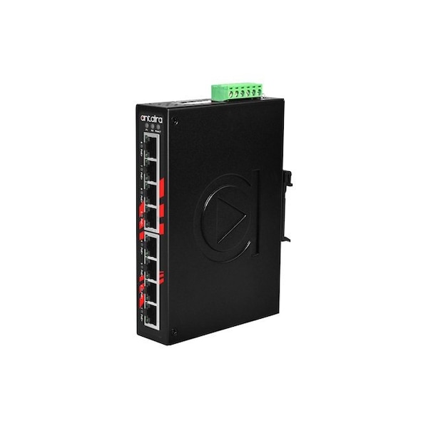 Antaira 8-Port Industrial PoE+ Unmanaged Ethernet Switch, w/8-10/100Tx (30W/Port) - LNP-0800