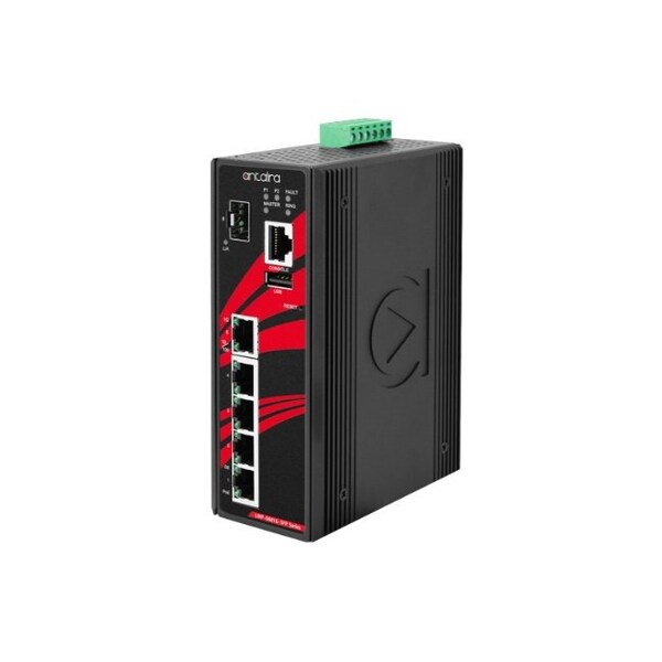 Antaira 6-Port Industrial Gigabit PoE+ Light Layer 3 Managed Ethernet Switch, w/4-10/100/1000Tx (30W/Port),  - LMP-0601G-SFP-V2