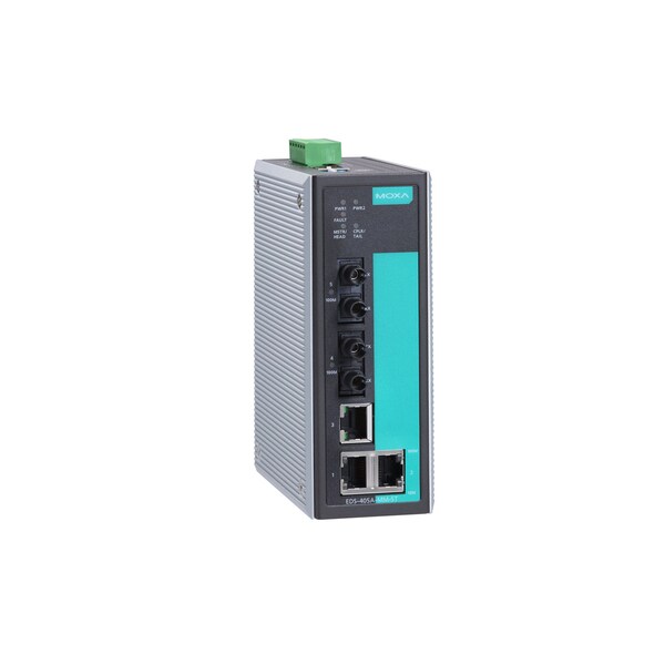 Moxa Entry-Level Mgd Eth. Swtch W/ 3 10/100Baset(X)Ports, Eds-405A-Mm-St - EDS-405A-MM-ST