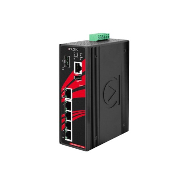 Antaira 6-Port Industrial Gigabit PoE+ Light Layer 3 Managed Ethernet Switch - LMP-0601G-SFP-24-V2