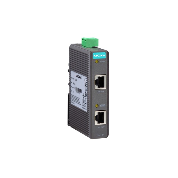 Moxa Indust. Ieee802.3Af/At Poe Injector, Maximum Output Of 30W, Inj-24-T - INJ-24-T