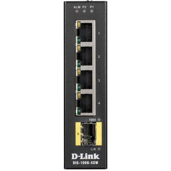 D-Link 5-Port Unmngd Industrial Switch Incl. 1 Sfp Port, -40C To +75C - DIS-100G-5SW