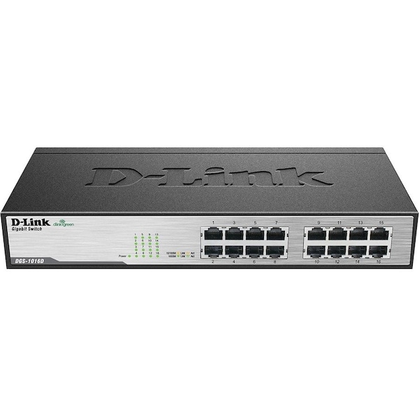 D-Link D-Link 16-Port Gigabit Switch - 16 x 10/100/1000Base-T - DGS-1016D
