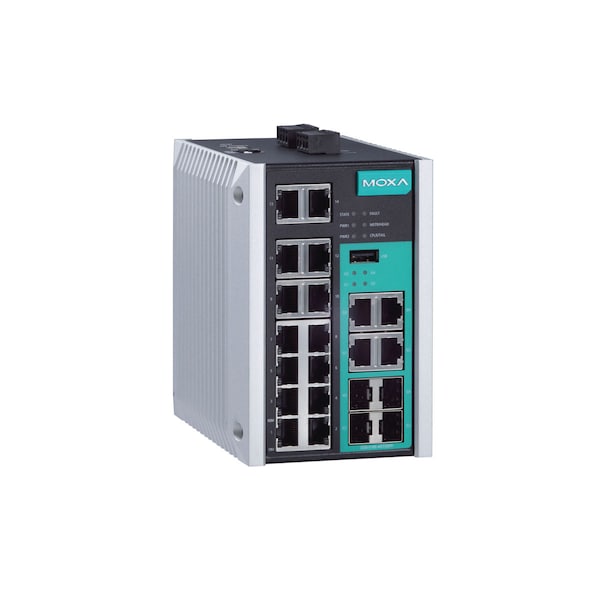 Moxa Mgd Gigabit Eth. Swtch W/ 14 10/100Baset(X)Ports, Eds-518E-4Gtxsfp-T - EDS-518E-4GTXSFP-T