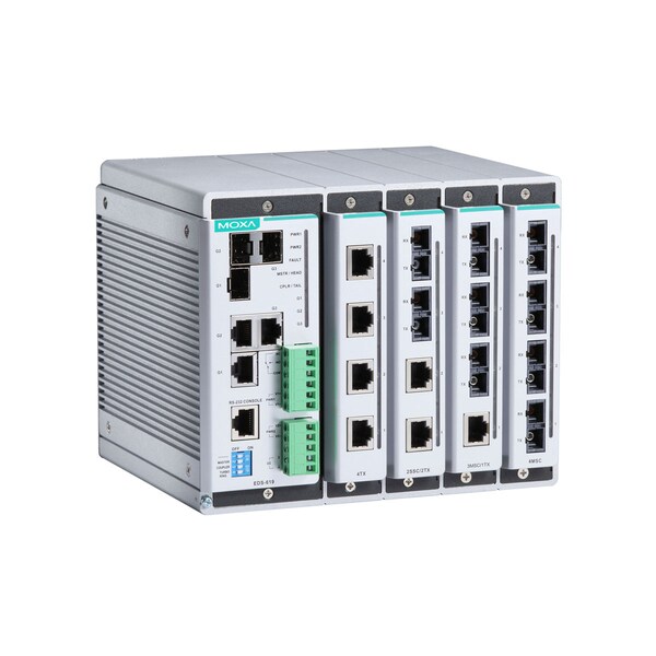 Moxa Compact Mgd Eth. Swtch System W/ 4 Slots For 4Port Fast, Eds-619 - EDS-619