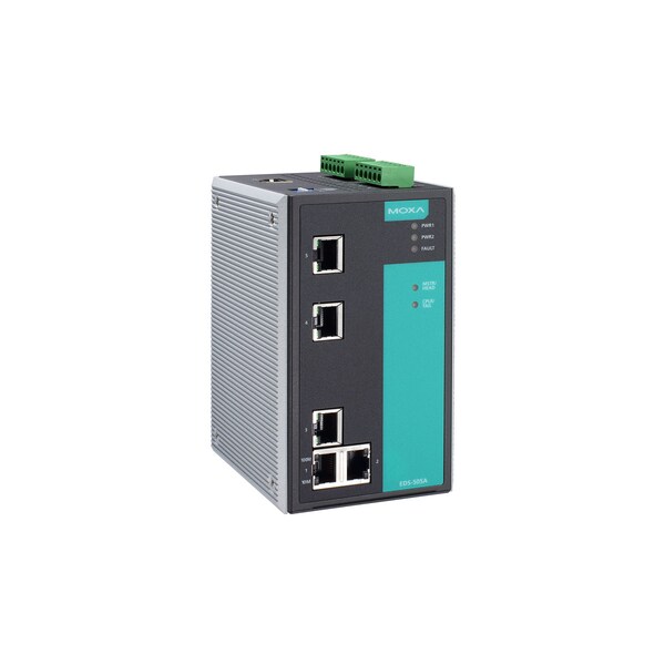Moxa Managed Ethernet Switch W/ 5 10/100BasetXPorts, -40 To 75 Degrees C - EDS-505A-T