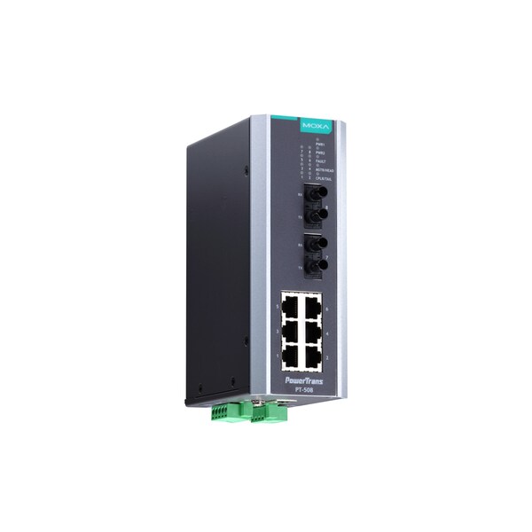 Moxa Iec 61850-3 Mgd Eth. Swtch W/ 6 10/100Baset(X)Ports, Pt-508-Mm-St-24 - PT-508-MM-ST-24