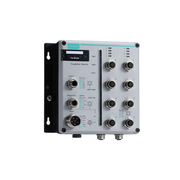 Moxa L2 Mgd EthSwtch w/8 10/100Baset, 2 10/100/1000, Tn-5510A-2Gtxbp-Wv-Ct-T - TN-5510A-2GTXBP-WV-CT-T