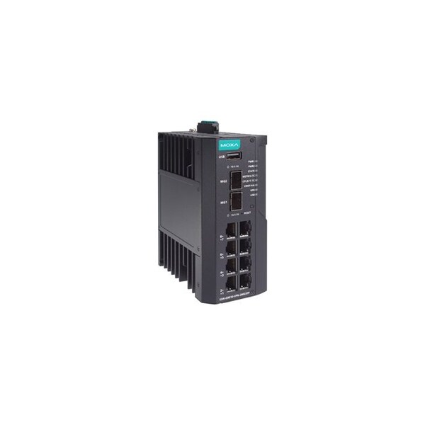 Moxa Industrial Secure Router Switch with 8 10/100/1000BaseTX ports, 2 1/2.5Gb - EDR-G9010-VPN-2MGSFP-T