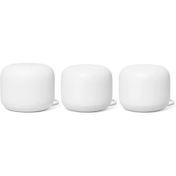 Google Nest Wifi AC2200 Mesh System Router and 2 AddOn Points 3Pack  Snow - GOOGA00823-US