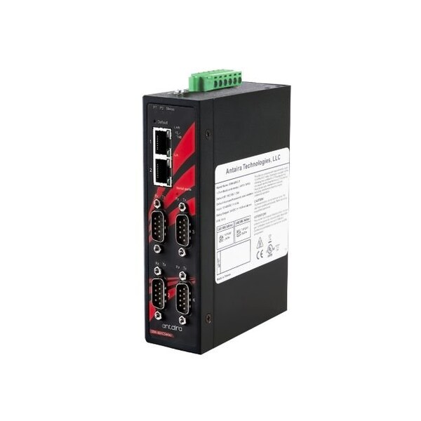 Antaira Industrial Modbus TCP two Ethernet port to four Serial 232,422,485 RTU/ASCII Gateway. - STM-604C