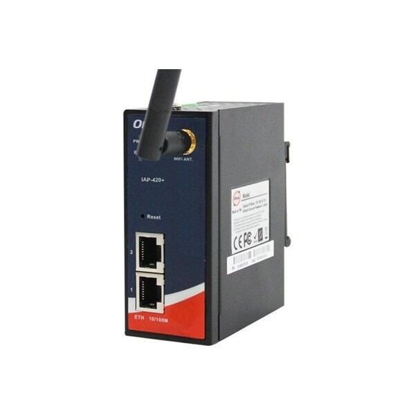 Oring Industrial Networking Rugged 2x 10/100TX RJ-45 LAN with one PoE client + 1x 802.11b/g/n Access Point - IAP-420+