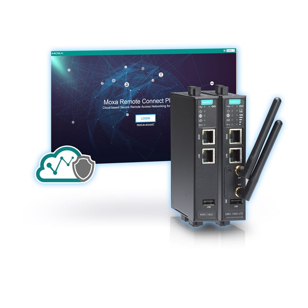 Moxa Moxa Remote Connect Gateway W/ 2 EthernetPorts, -40 To 75 Degrees C - MRC-1002-T