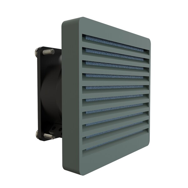 Hammond Fan Kit, 80 MM Fan 230V, Filter, Grill, Guard, Cord / Gray - DNFF080GY230