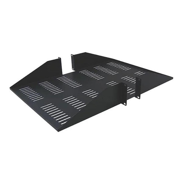 Wavenet Double Sided 2U Vented Rack Mount Cantilever Shelf for 19 in. Network Equipment Rack, Black - 3043-N