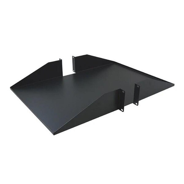 Wavenet Black Steel Double Sided 2U Rack Mount Cantilever Shelf for 19 in. Network Equipment Rack - 3039-N