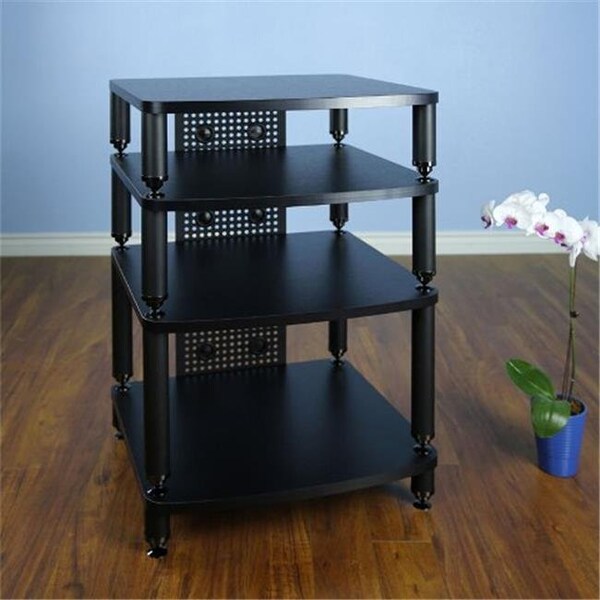 Vti Manufacturing VTI Manufacturing 34444 4 Black Poles 4 Black Shelf Professional Rack - 34444