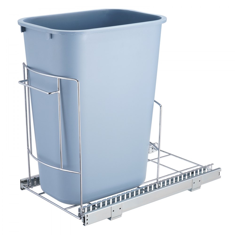 VEVOR Pull-Out Trash Can, Under Mount Kitchen Waste Container with Slide ang Handle, 35.3 lbs Load Capacity Heavy Duty Garbage Recycling Bin for Kitchen Cabinet, Sink, Under Counter (Bin Not Include) - CFLJTDDGDDGWL7GAMV0