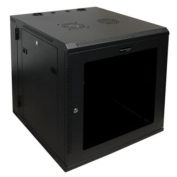 Wavenet 24 in. 12U Server Wall Mount Cabinet, Black - 3007-N