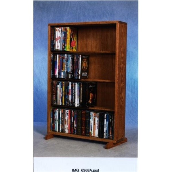 Wood Shed Wood Shed 415-24 Solid Oak 4 Row Dowel DVD Cabinet Tower - 415-24