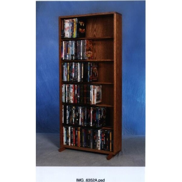Wood Shed Wood Shed 615-24 Solid Oak 6 Row Dowel DVD Cabinet Tower - 615-24