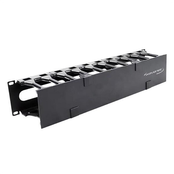Wavenet 19 in. Metal 2U Single Sided Horizontal Cable Manager, Black - 3053-N