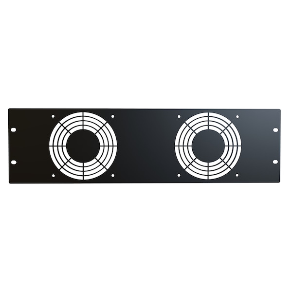 Hammond 3U 19 GRILL Panel FOR 2X120MM - PPGP191202BK1