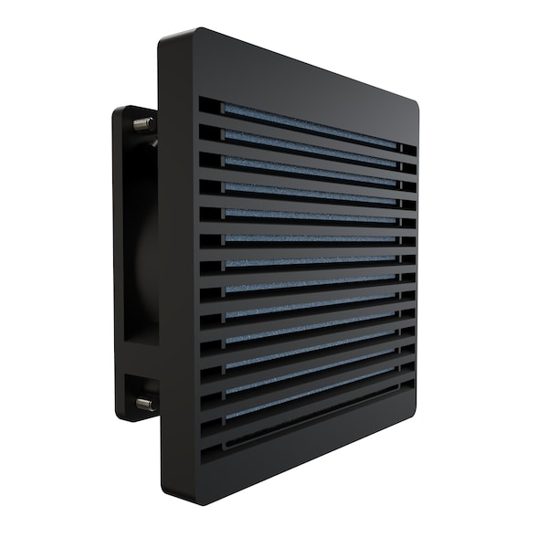 Hammond Fan Kit, 120 MM Fan 230V, Filter, Grill, Guard, Cord / Black - DNFF120BK230