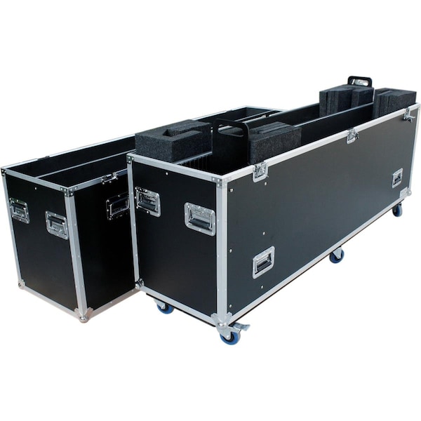 Garner Products 90 in. Fly Drive Case for Two LED Televisions or Monitors with Wheels - TBH2LED90WHEELS