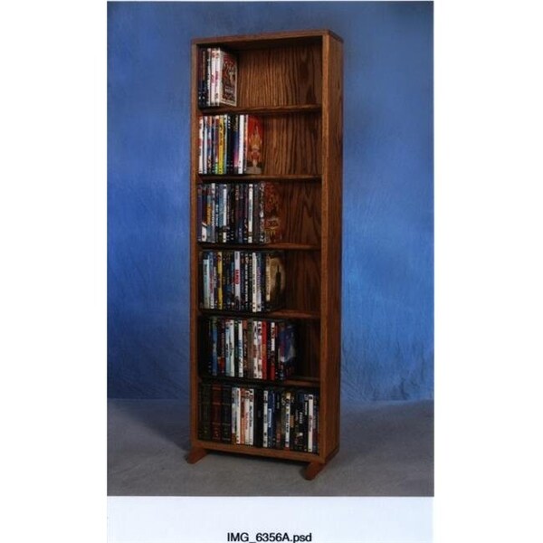 Wood Shed Wood Shed 615-18 Solid Oak 6 Row Dowel DVD Cabinet Tower - 615-18