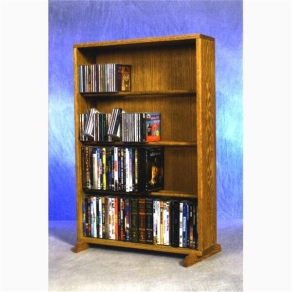 Wood Shed Wood Shed 415-24 Combo Solid Oak 4 Row Dowel CD-DVD Cabinet Tower - 415-24 COMBO
