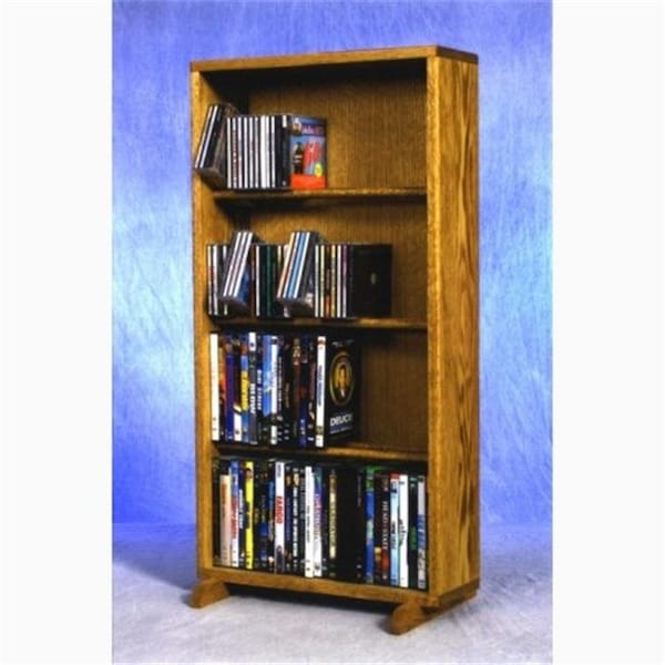 Wood Shed Wood Shed 415-18 Combo Solid Oak 4 Row Dowel CD-DVD Cabinet Tower - 415-18 COMBO