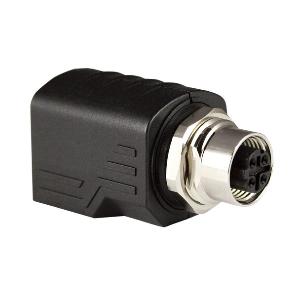 Asi M12 To RJ45 Adapter, RJ45 to Female M12 4 Pin, D Coded, Shielded - ASITPA-4512FD-S