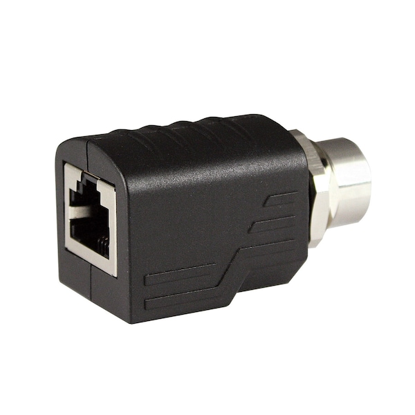 Asi M12 To RJ45 Adapter, RJ45 to Female M12 4 Pin, D Coded, Shielded - ASITPA-4512FD-S