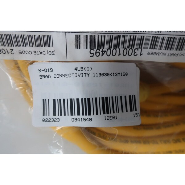 Cable de Cordset Woodhead de 15M Brad Harrison 113030K13M150 - 1300100495 113030K13M150