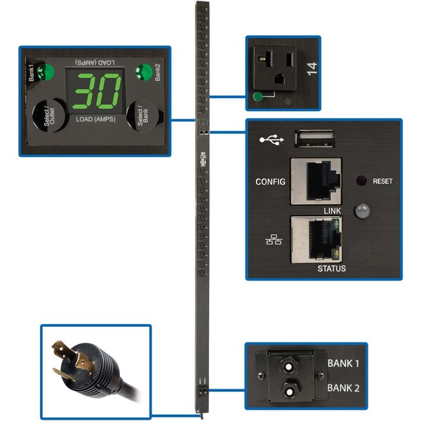 Tripp Lite Pdu Monitored Per Outlet 24 5, PDUNVR30LX - PDUNVR30LX