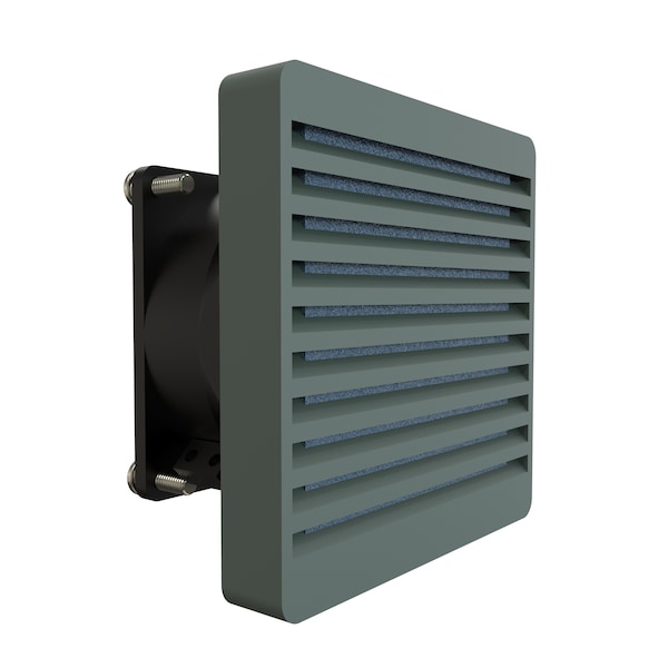 Hammond Fan Kit, 80 MM Fan 115V, Filter, Grill, Guard, Cord / Gray - DNFF080GY115