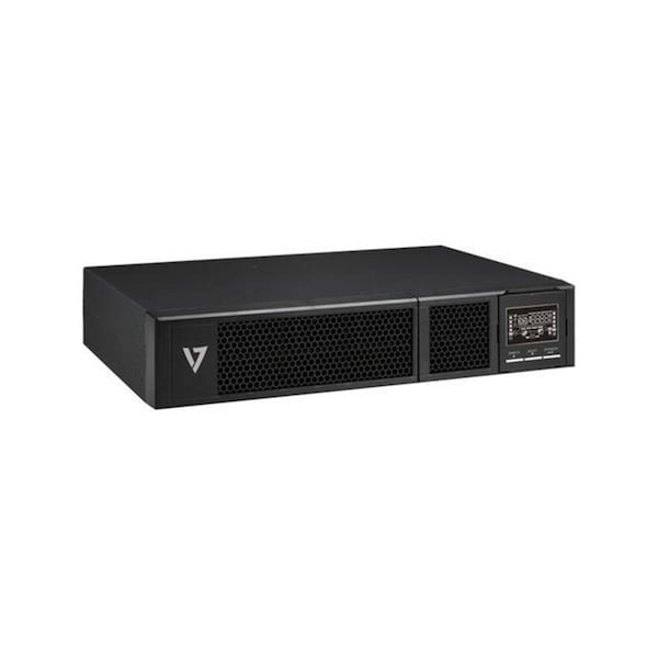 V7 230V 3000Va 3000W On Line 2U Rack-Mountable with LCD 8 x IEC AVR ECO SNMP NC - UPS2URM3000DC-NC-1N