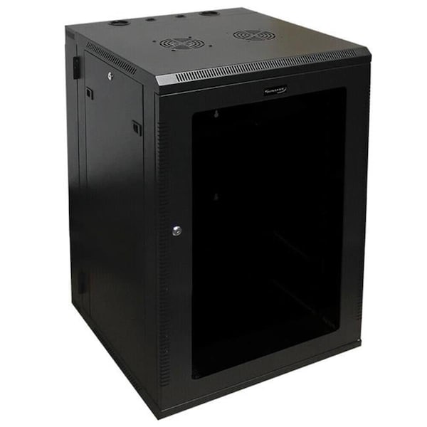 Wavenet 24 in. 18U Server Wall Mount Cabinet, Black - 3009-N