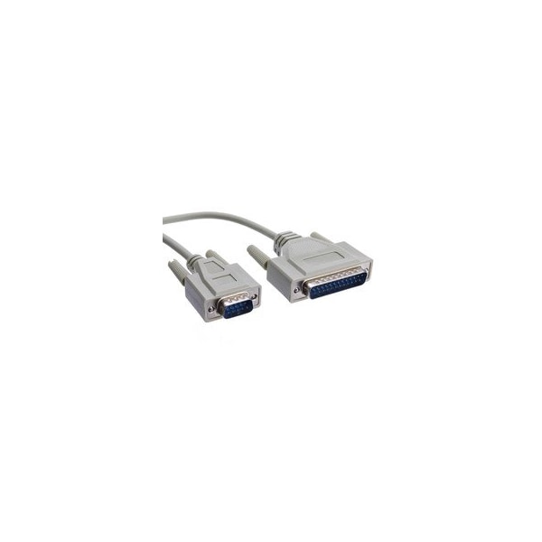 Swe-Tech 3C Serial Cable, DB9 Male to DB25 Male, UL rated, RS232, 9 Conductor, 6 foot - FWT10D1-02106