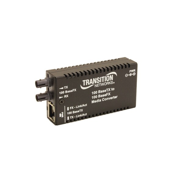 Transition Networks MINI FAST ETHERNET CONVERTER, 100BASE-TX (RJ-45) TO, 100BASE-FX - 541364