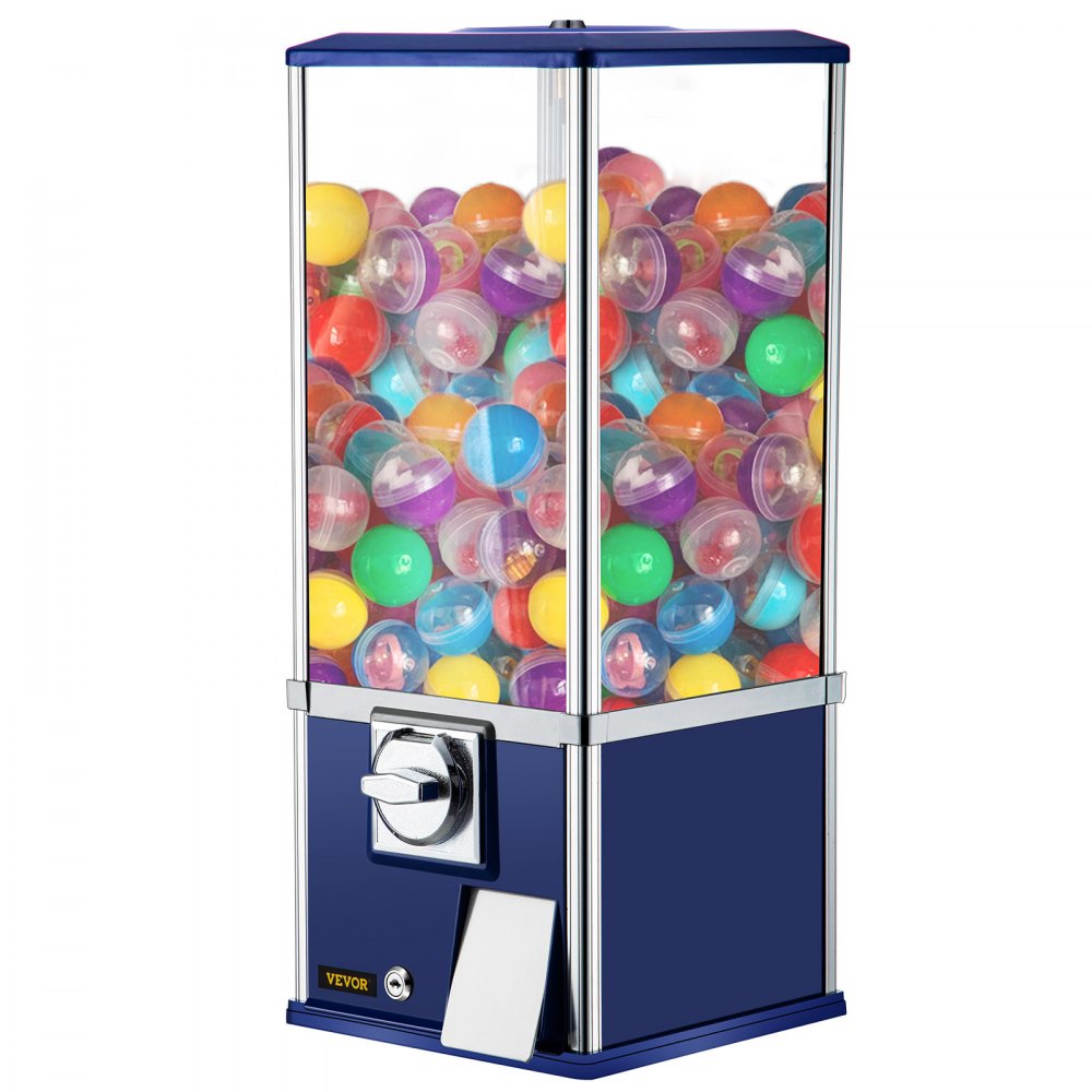 VEVOR Vending Machine, 25.2" Height Candy Gumball Machine, Huge Load Capacity Gumball Bank, Candy Vending Machine for 1.8"-2.2" Gadgets, Perfect for Game Stores and Retail Stores Vintage Style Blue - DTTGJLSFT25INGXJ6V0