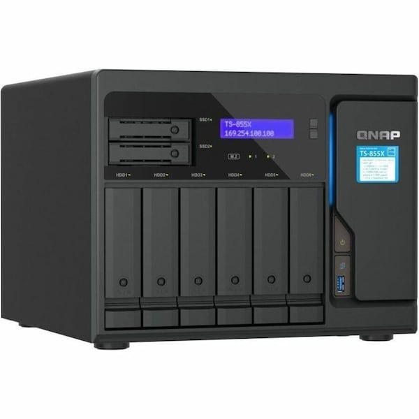 Qnap DESKTOP 8-BAY NAS/ISCSI IP-SAN, INTEL ATOM C5125 PROCESSOR, 8 GB DDR4 RAM,  - TS-855X-8G-US