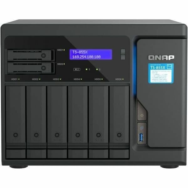 Qnap DESKTOP 8-BAY NAS/ISCSI IP-SAN, INTEL ATOM C5125 PROCESSOR, 8 GB DDR4 RAM,  - TS-855X-8G-US