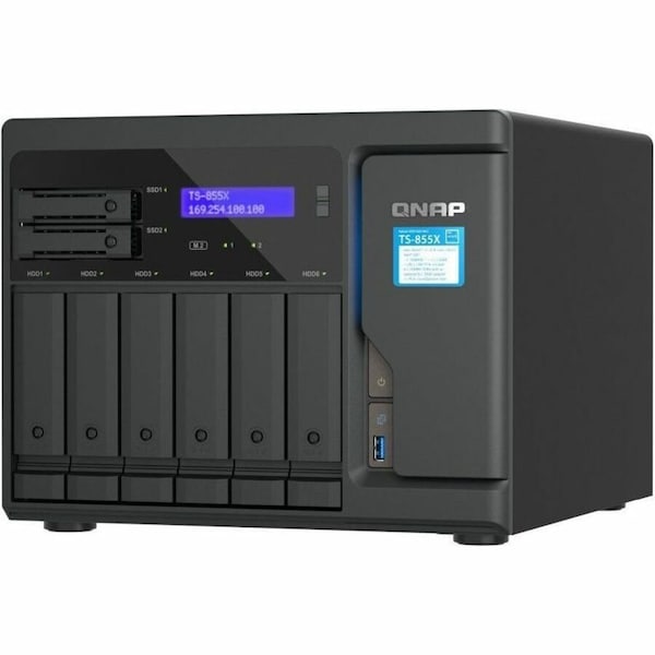 Qnap DESKTOP 8-BAY NAS/ISCSI IP-SAN, INTEL ATOM C5125 PROCESSOR, 8 GB DDR4 RAM,  - TS-855X-8G-US