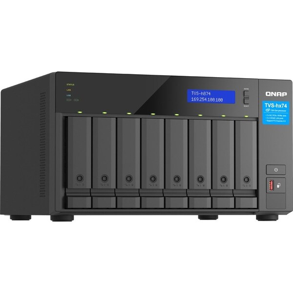 Qnap ULTRA-HIGH SPEED 8 BAY NAS. INTEL CORE I7 12C 8 PERFORMANCE CORES + 4 EFFI - TVS-H874-I7-32G-US
