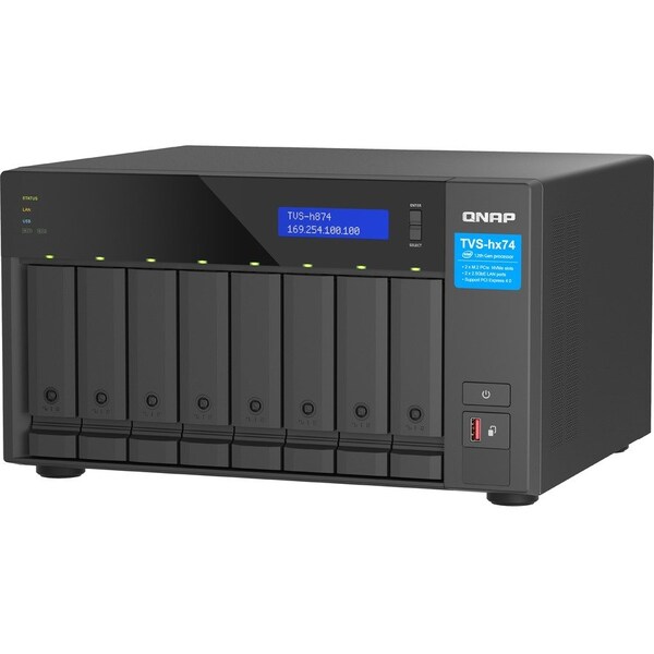 Qnap ULTRA-HIGH SPEED 8 BAY NAS. INTEL CORE I7 12C 8 PERFORMANCE CORES + 4 EFFI - TVS-H874-I7-32G-US