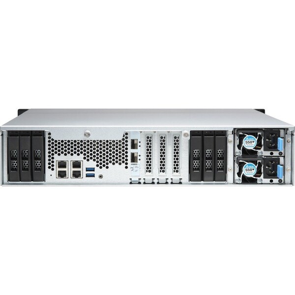 Qnap 2U 18 BAY 12 X 3.5 + 6 X 2.5 SATA 6GBPS QTS HERO NAS/ISCSI IP-SAN - TS-H1886XU-RP-R2-D1622-32G-US